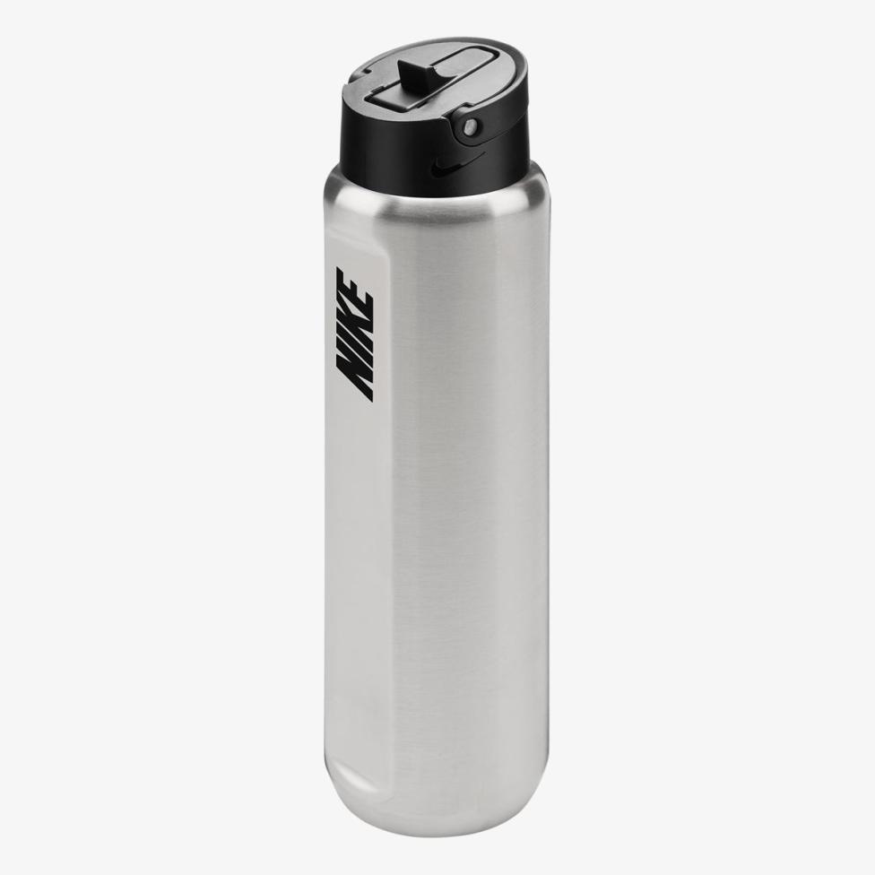 Пляшка NIKE SS RECHARGE STRAW BOTTLE 24 OZ RFSH BRUSHED STAINLESS STEEL/BLACK/BLACK 24OZ