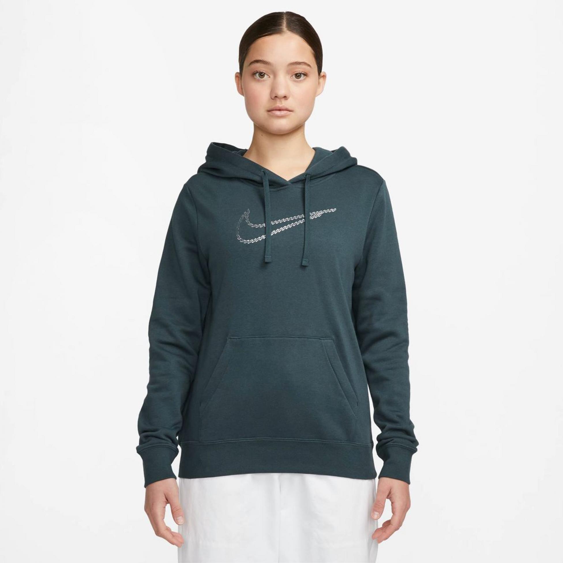 Жіноча толстовка NIKE W NSW PE CLB FLC SHINE OS PO